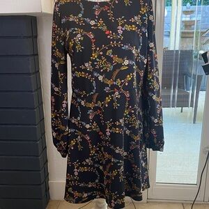 Loft flower  Black Dress